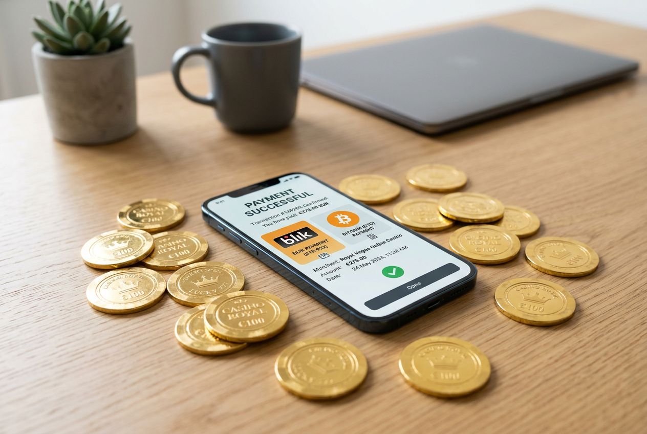Smartfon wyświetlający bonusy kasynowe i nowoczesne metody płatności